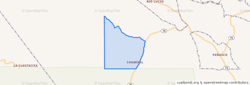 Mapa de ubicacion de Chamisal.