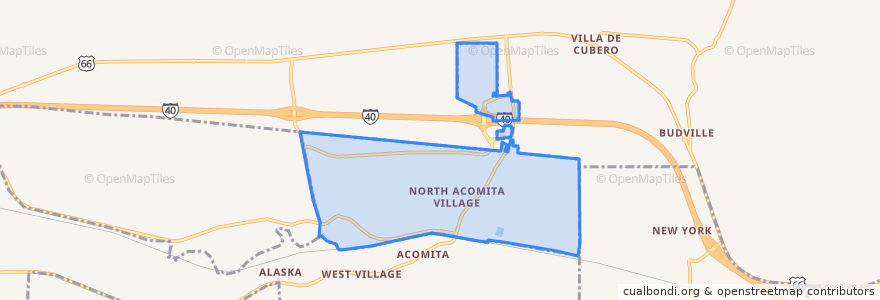 Mapa de ubicacion de North Acomita Village.