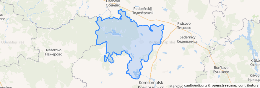 Mapa de ubicacion de Октябрьское сельское поселение.