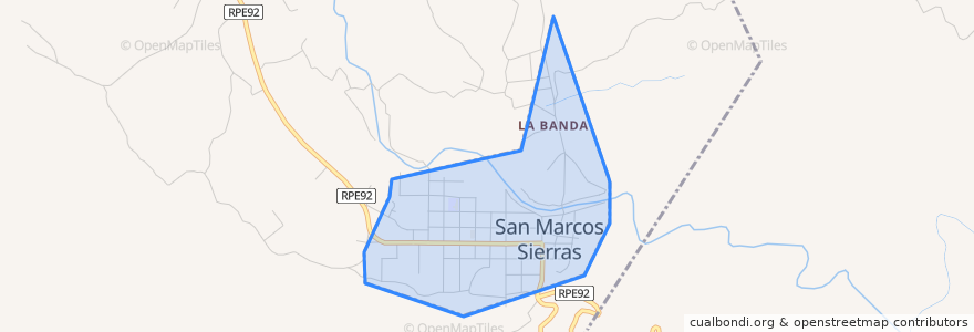 Mapa de ubicacion de San Marcos Sierras.