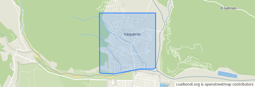 Mapa de ubicacion de Vaqueros.