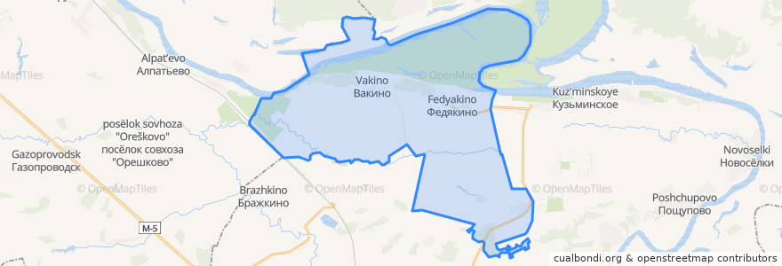 Mapa de ubicacion de Вакинское сельское поселение.