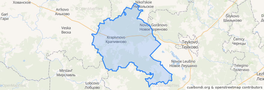 Mapa de ubicacion de Крапивновское сельское поселение.