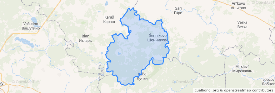 Mapa de ubicacion de Щенниковское сельское поселение.