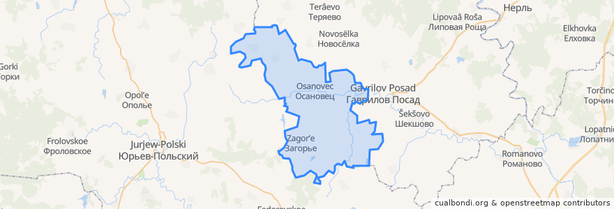 Mapa de ubicacion de Осановецкое сельское поселение.