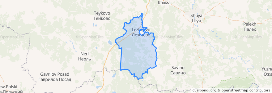 Mapa de ubicacion de Лежневское сельское поселение.