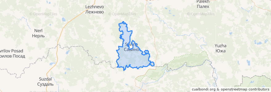 Mapa de ubicacion de Савинское сельское поселение.