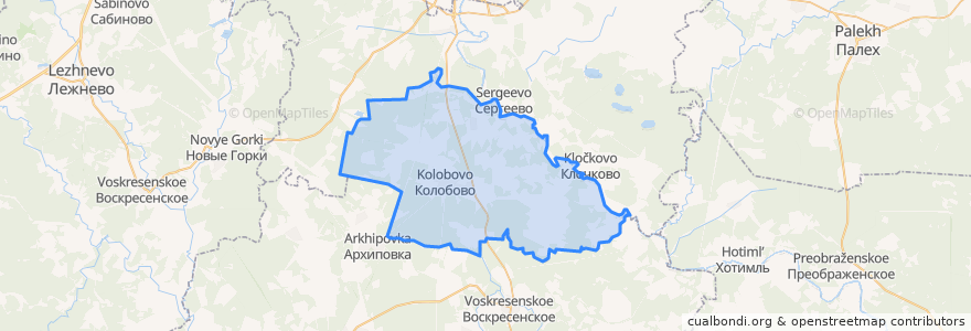 Mapa de ubicacion de Колобовское городское поселение.