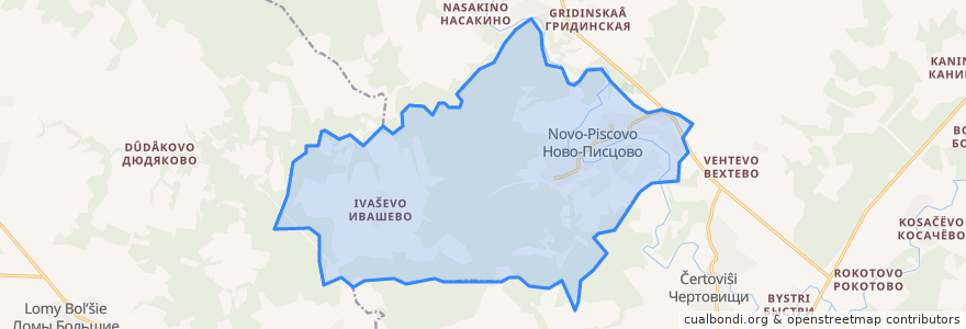 Mapa de ubicacion de Новописцовское городское поселение.