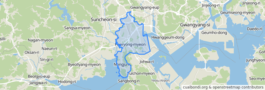 Mapa de ubicacion de Haeryong-myeon.