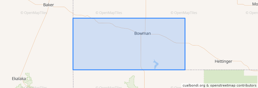 Mapa de ubicacion de Bowman County.