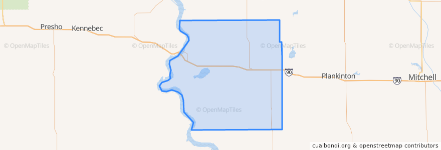 Mapa de ubicacion de Brule County.