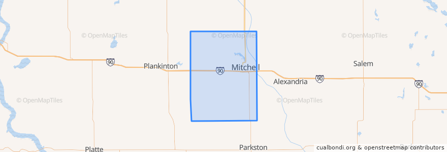 Mapa de ubicacion de Davison County.