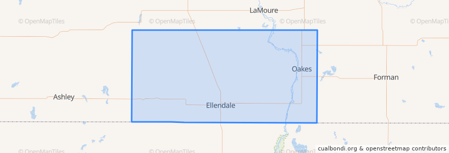 Mapa de ubicacion de Dickey County.