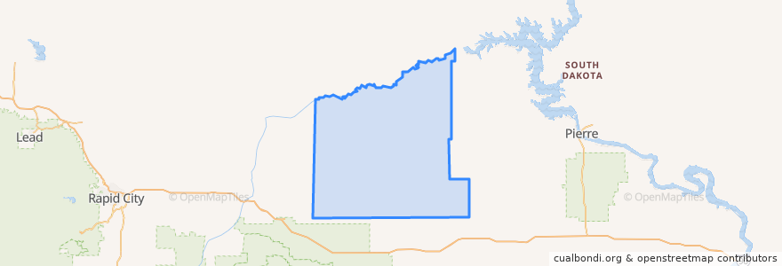 Mapa de ubicacion de Haakon County.