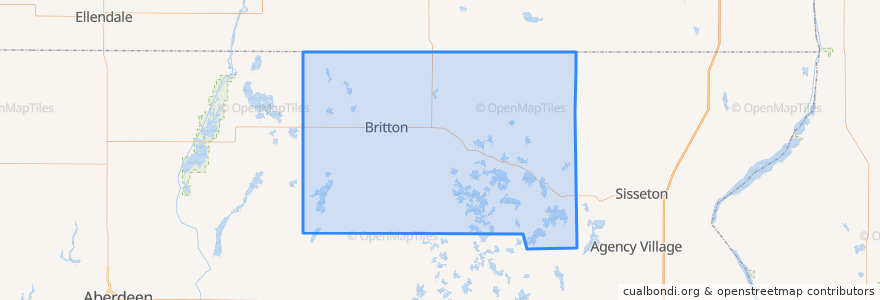 Mapa de ubicacion de Marshall County.