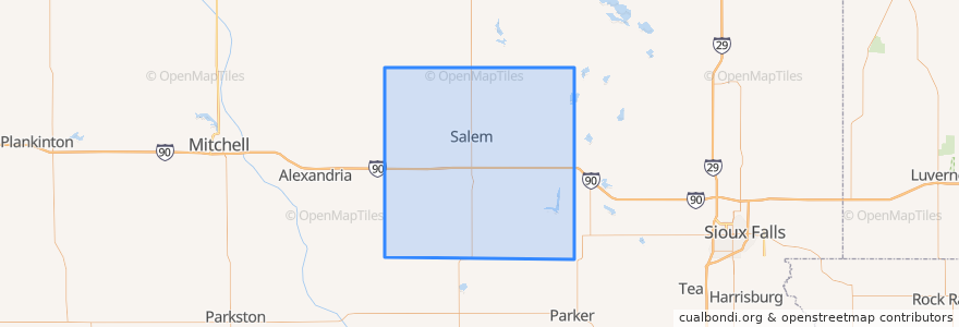 Mapa de ubicacion de McCook County.