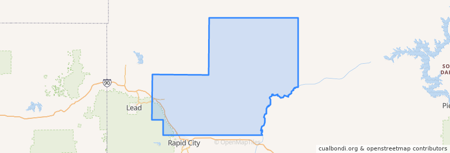 Mapa de ubicacion de Meade County.