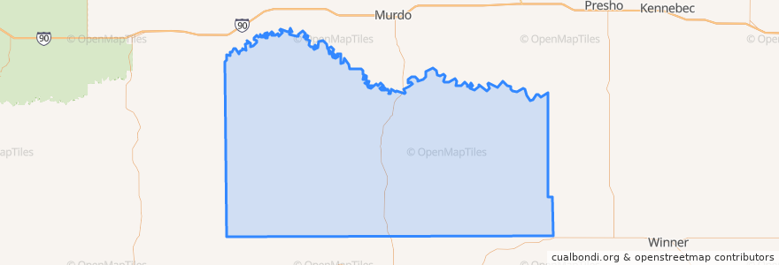 Mapa de ubicacion de Mellette County.