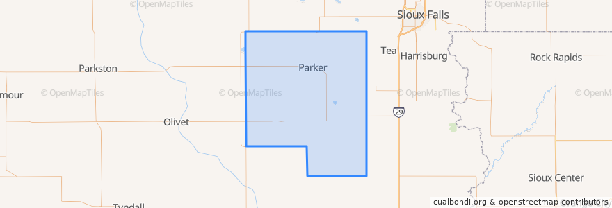 Mapa de ubicacion de Turner County.