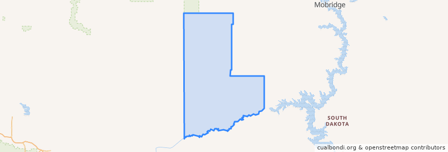 Mapa de ubicacion de Ziebach County.