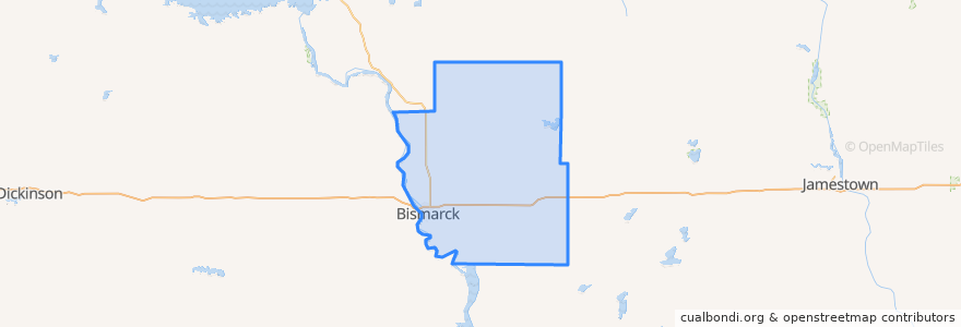 Mapa de ubicacion de Burleigh County.