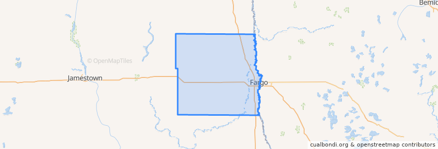 Mapa de ubicacion de Cass County.