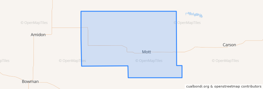 Mapa de ubicacion de Hettinger County.