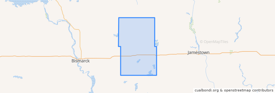 Mapa de ubicacion de Kidder County.