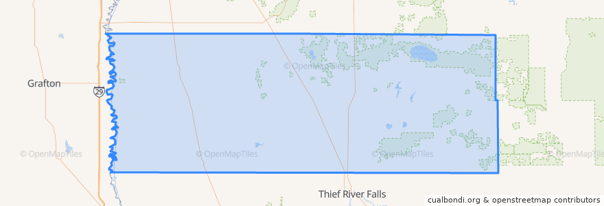 Mapa de ubicacion de Marshall County.