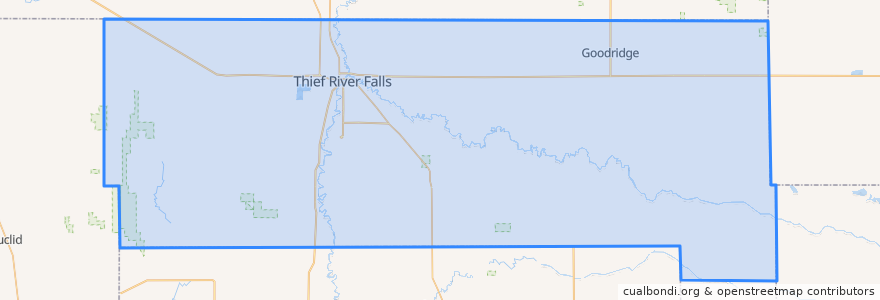 Mapa de ubicacion de Pennington County.