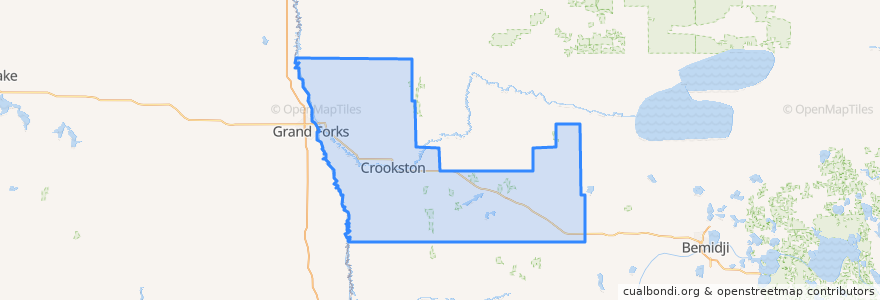 Mapa de ubicacion de Polk County.