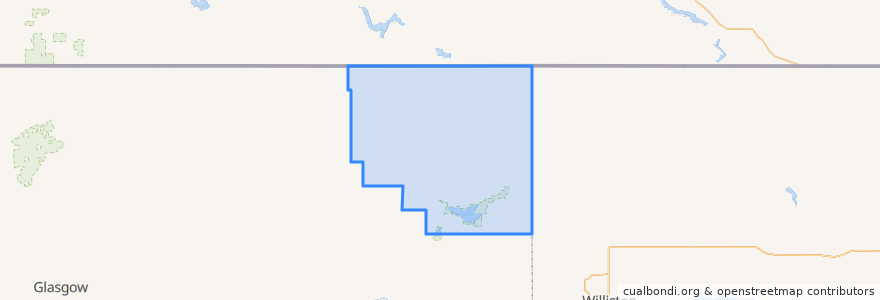 Mapa de ubicacion de Sheridan County.