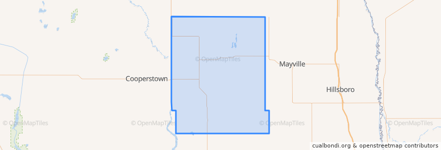 Mapa de ubicacion de Steele County.