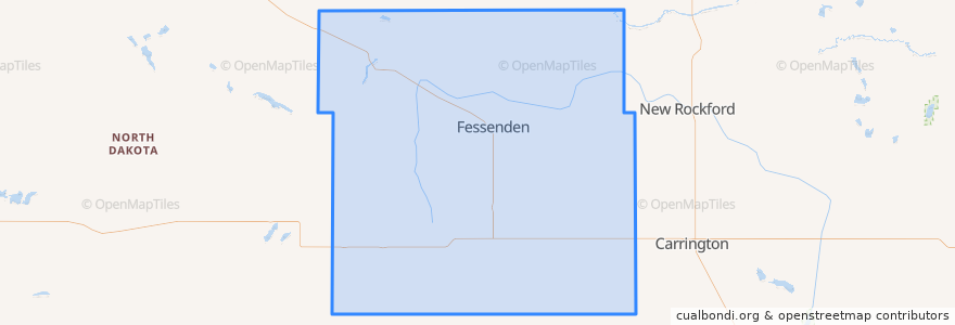 Mapa de ubicacion de Wells County.