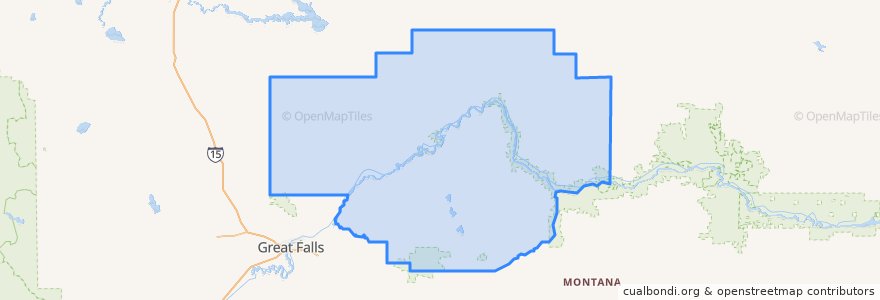 Mapa de ubicacion de Chouteau County.