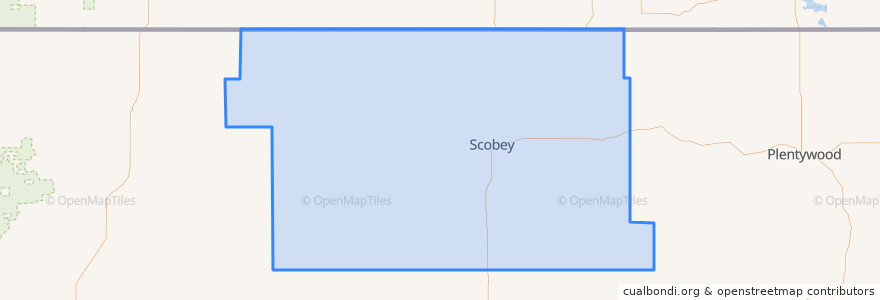 Mapa de ubicacion de Daniels County.