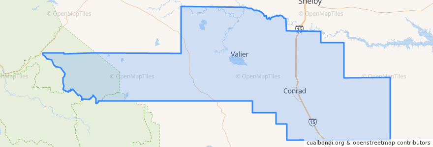 Mapa de ubicacion de Pondera County.