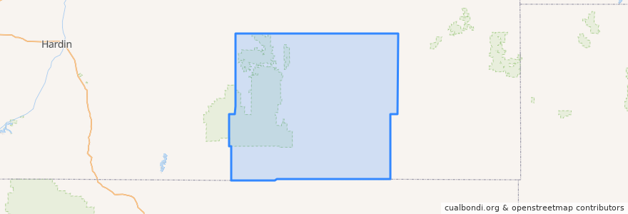 Mapa de ubicacion de Powder River County.