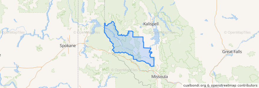 Mapa de ubicacion de Sanders County.