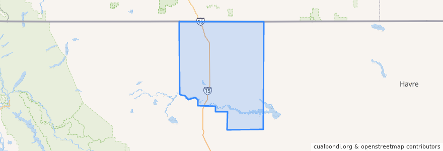 Mapa de ubicacion de Toole County.