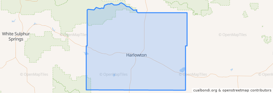 Mapa de ubicacion de Wheatland County.