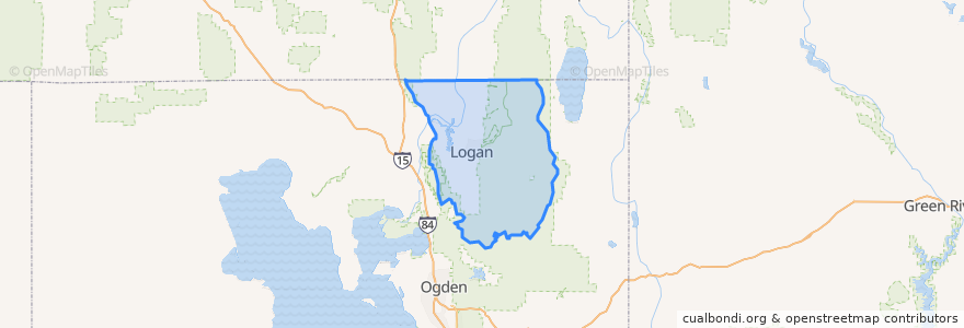 Mapa de ubicacion de Cache County.