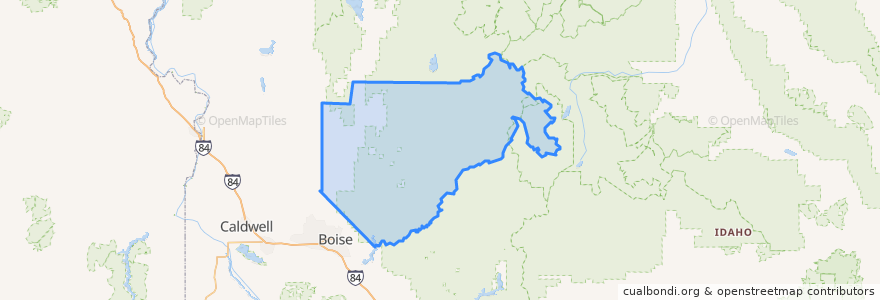 Mapa de ubicacion de Boise County.