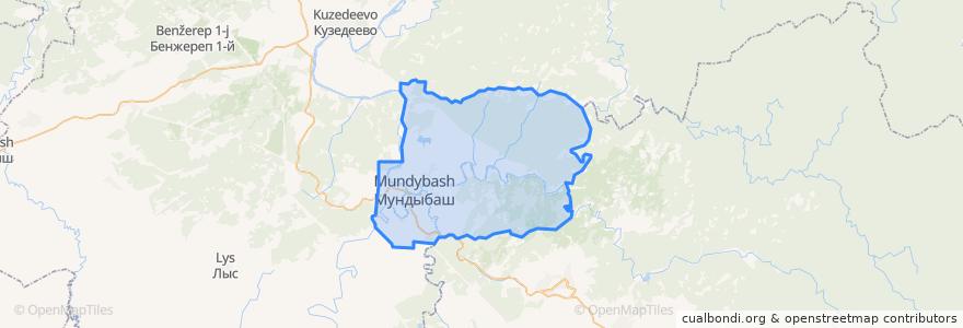 Mapa de ubicacion de Мундыбашское городское поселение.