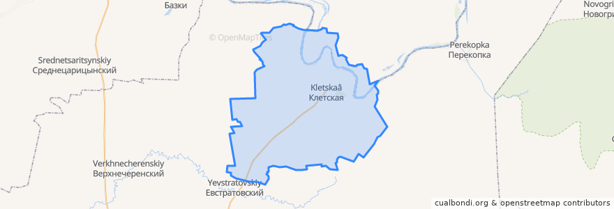 Mapa de ubicacion de Клетское сельское поселение.