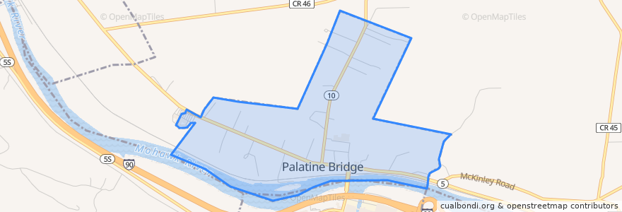 Mapa de ubicacion de Palatine Bridge.