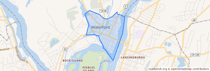 Mapa de ubicacion de Village of Waterford.