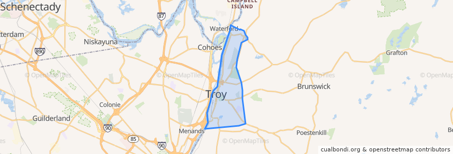 Mapa de ubicacion de City of Troy.