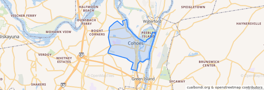 Mapa de ubicacion de City of Cohoes.